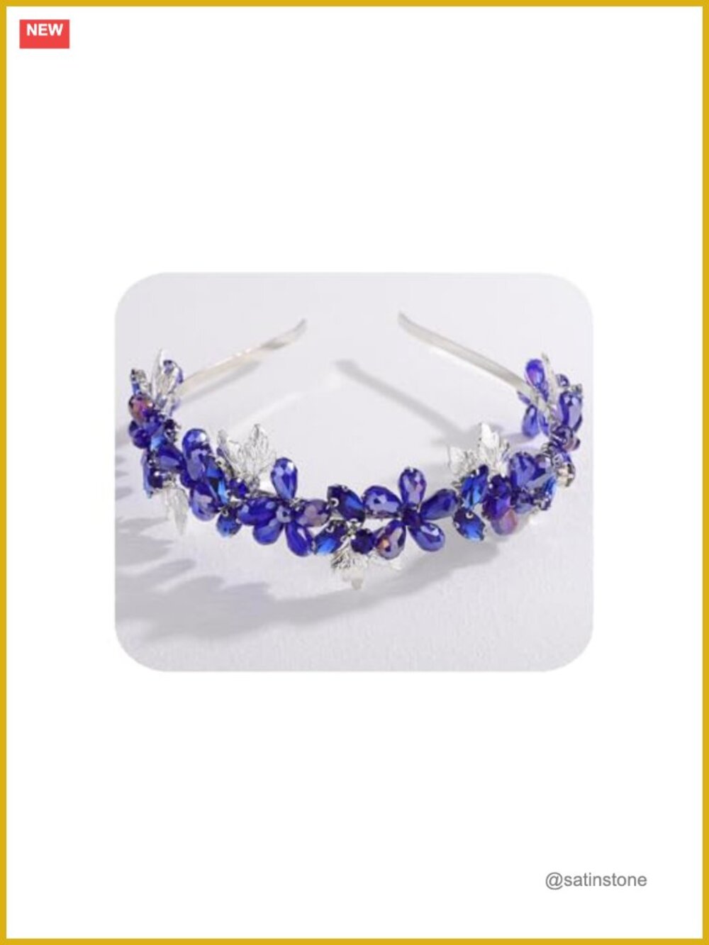 Rhinestone Flower Leaf Hair Crown Wedding Headband Bridal Tiara